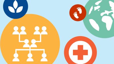 Graphic icons representing agriculture